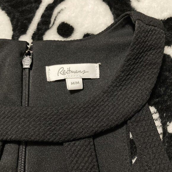 REITMAN'S Vintage black cut out design neckline fit & flare dress ~ SMALL MEDIUM - Picture 2 of 14